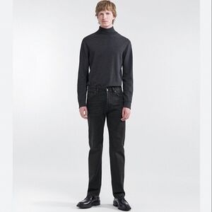 NWT 32 FILIPPA K BRUNO Men's Black Straight Leg Organic Cotton Jeans Denim Pants